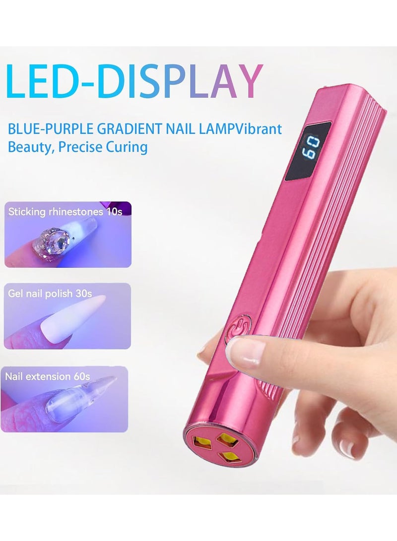 Handheld One-line Nail Lamp with Electric Storage Gel Polished Nail Mini Handheld Nail Dryer LED Display Three-speed Adjustment Mini Rechargeable UV Nail Lamp Perfect Gift for Girls - Image 5