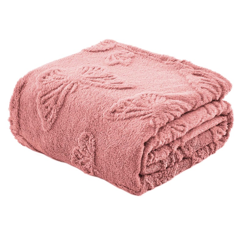 GIOKARNNA Throw Blankets with Butterfly,Soft Warm Blankets for Lover Mom Father Friends Gifts Pets,Lightweight Fuzzy Blanket for Couch Sofa Bed(Pink,50"x60") - Image 1