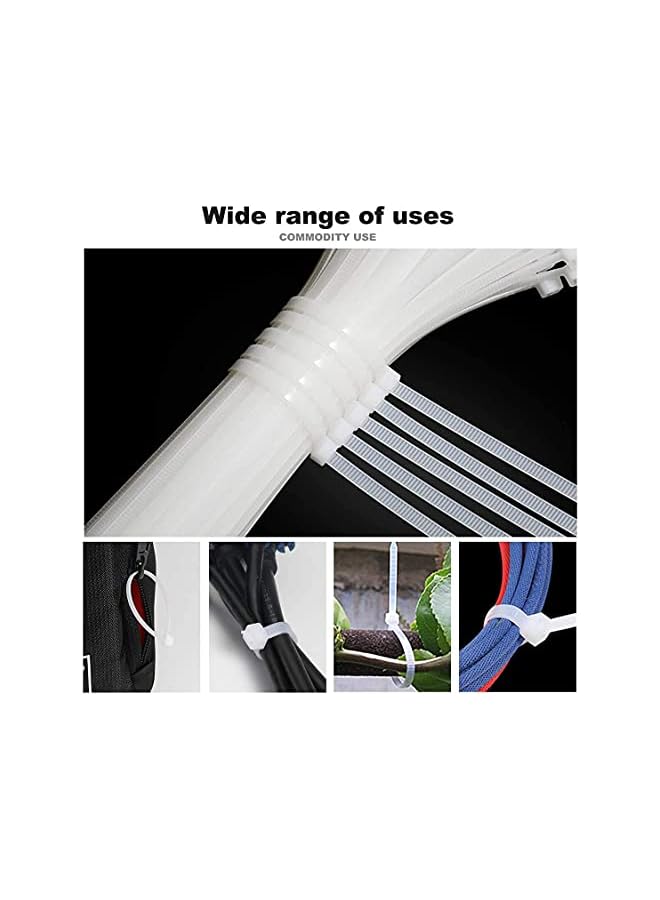 KASTWAVE Cable Zip Ties, Black Standard Self-Locking Nylon Cable straps Plastic Wire Wrap Heavy Duty Ties, Multi Purpose Industrial Grade Cable Wire Ties for Office Home 350 PCS 8 Inches - Image 4