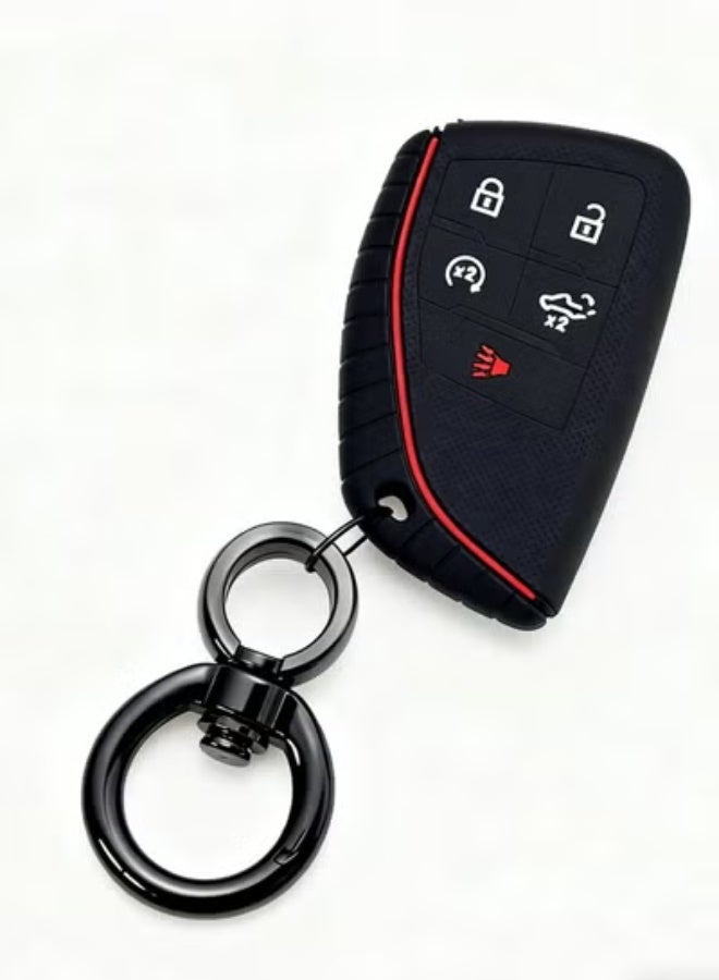 COYO Key Fob Cover for 2022-2025 2026 Chevy Silverado 1500 GMC Sierra 1500, 2024-2026 Silverado Sierra 2500HD 3500HD, Silicone, Black - Image 3