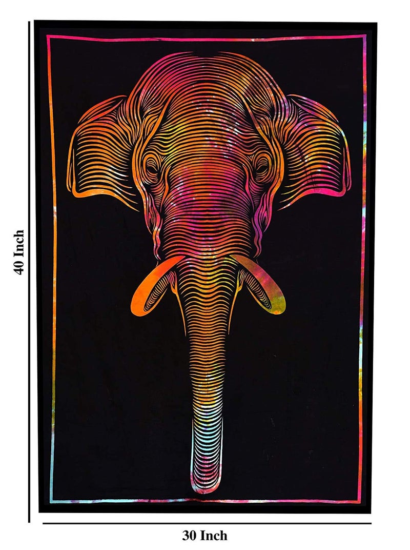 Raj Handicrafts Raj Handicrafts Elephant Tapestry Bedsheet Bedspread Bedding Bedcover Psychedelic Boho Tie Dye Printed Wall Hanging Decoration Poster - Image 4