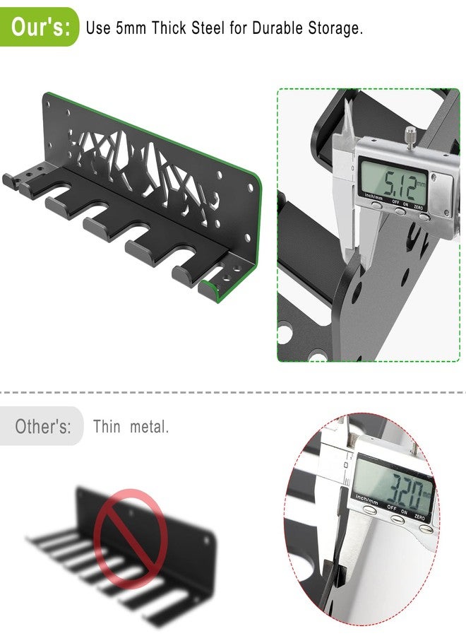 Kipika Versatile Wall Mounted Barbell Holder with 7-Hooks Storage Rack for 4 Barbell Bars Holds Under 33mm Bar Size and Fitness Accessories Space-Efficient Gym Organization for Home & Commercial Use - Image 3