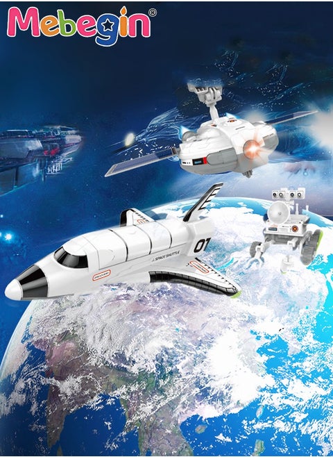 DIY Assembled Toys, 3-in-1 Moon Exploration Fleet, Space-themed Assembled Toy, Creative Building Educational Science Kit, Fun Exploring Space Set, Parent-child Interactive Toy, Ideal Gift for Kids Aged 8+