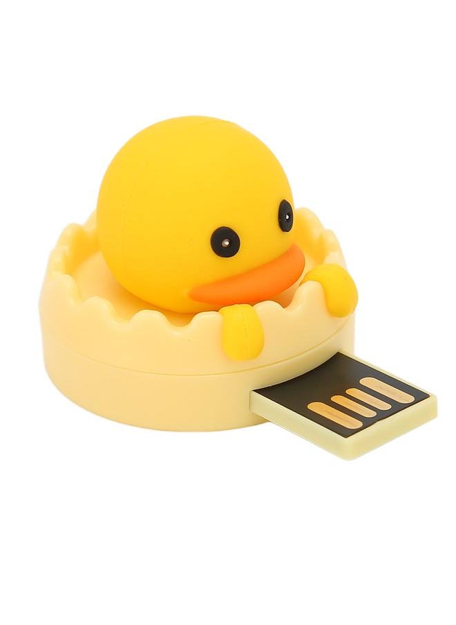 Thoraya Creative cartoon USB flash drive rotating high speed USB flash drive USB flash drive yellow duck + finger ring buckle 16GB  - Image 2