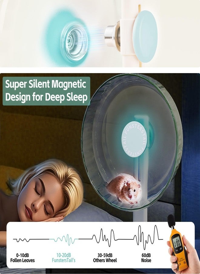 FunstersTail Super Silent Hamster Wheel 10.4 Inch, Magnetic Large Rat Wheel for Chinchilla, Gerbil, Guinea Pig, Cat, Mouse, Sugar Glider and Dwarf, Syrian Hamster Accessories (Salt Blue) - Image 3