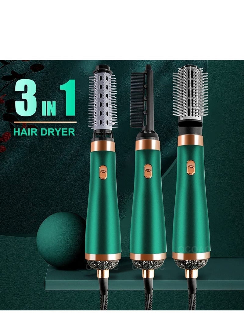 ELTRAZONE 3 in 1 Hair straightener brush for hair dryer brush electric Comb Curler Hairdryer Brush rotating Straightening brush (Green) - Image 5