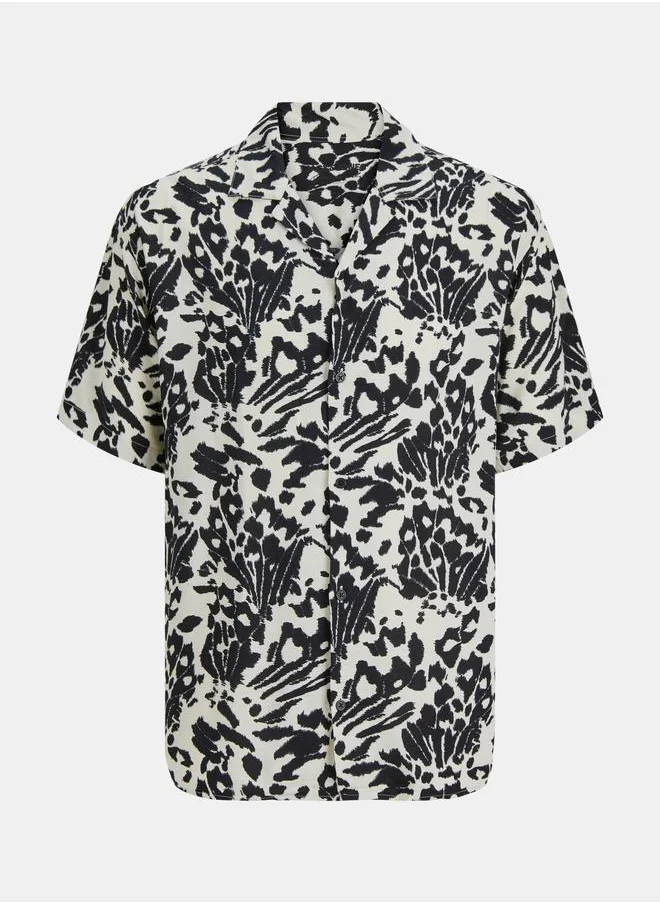 JACK & JONES All Over Print Resort Collar Regular Fit Shirt