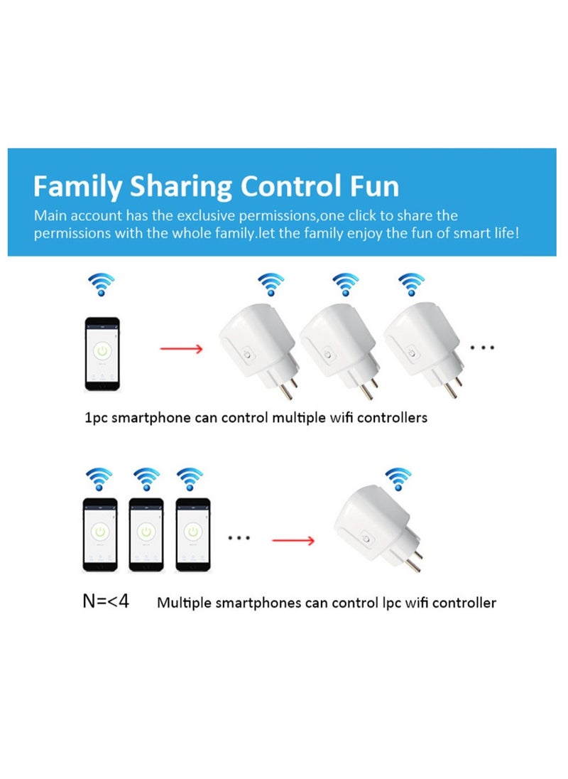 Generic - Wifi Wireless Remote Control Smart Socket Plug white 5.8*5.8*5.5cm - Image 1