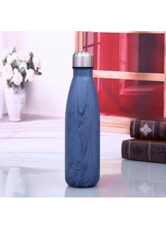 Stainless Steel Insulated Bowling Bottle Blue wood grain