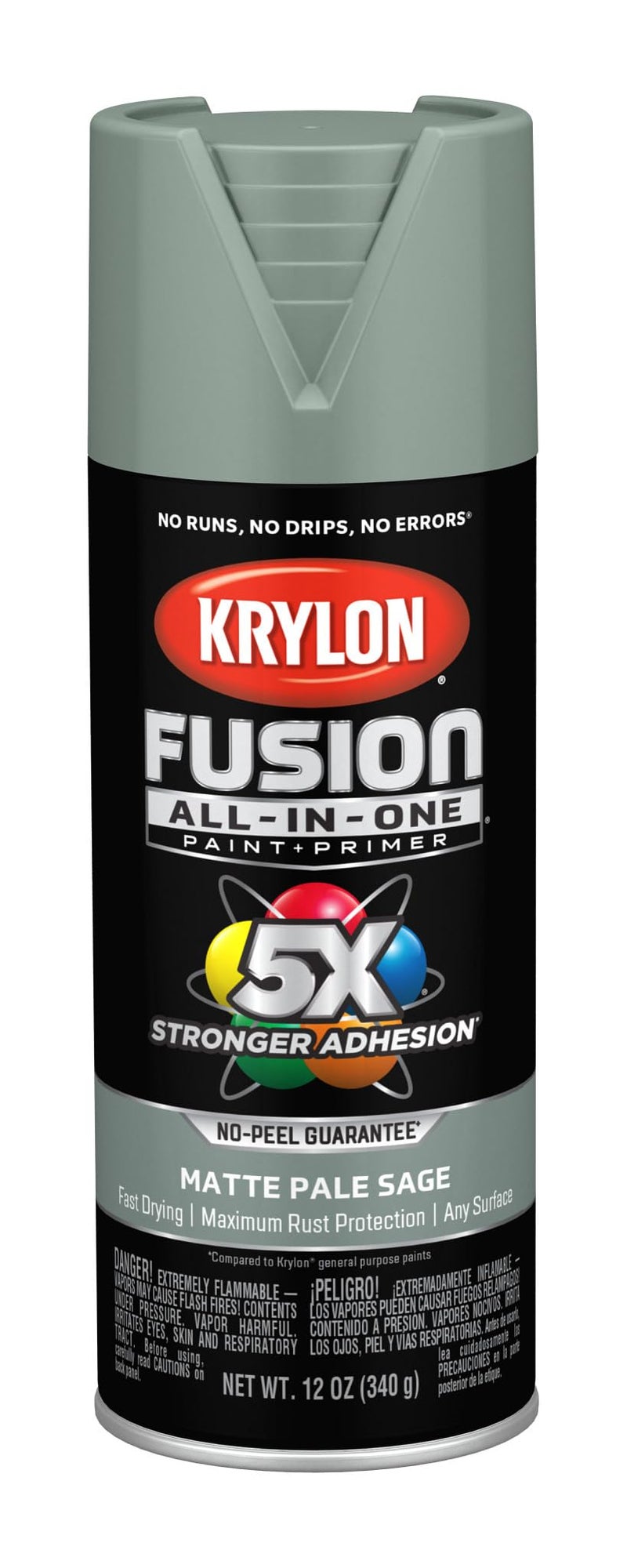 Krylon Fusion All-In-One Adhesive Spray Paint for Indoor/Outdoor Use, 12 oz, Pale Sage - Image 1