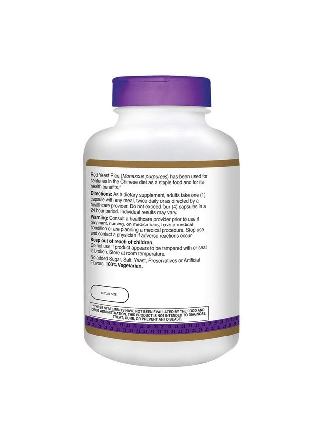 21st Century Red Yeast Rice Extract Veg Capsules, 300 Count - Image 2