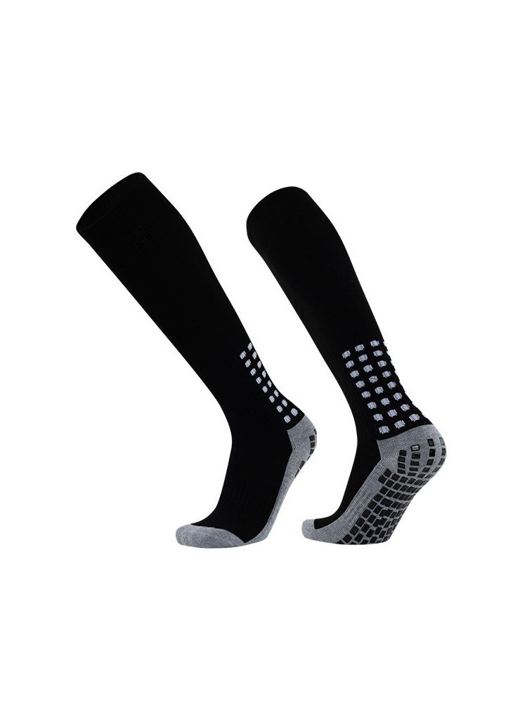 Cuken 3 Pair Black Soccer Socks Anti Slip Knee Socks Non Slip Grip Pads  Football Socks Basketball Socks Sports Grip Socks, Non Slip Sports Socks, Knee High Compression Base Football Basketball Socks Men's Ball Socks  - Image 2