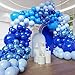 YMSZ Blue Balloon Arch Kit 102pcs Royal Blue Pastel Blue Metallic Blue Difference Sizes Latex Balloons with 16ft Tape Strip Dot Glue for Baby Shower Birthday Graduation Decoration - Image 2