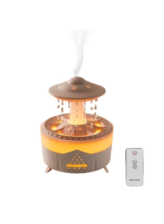 Denx UFO Raindrop Aroma Diffuser with Remote Control – 350ml Essential Oil Humidifier with Colorful Night Light, Raindrop Simulation & Auto Power-Off – Ultrasonic Aromatherapy Diffuser for Home & Office - Image 1