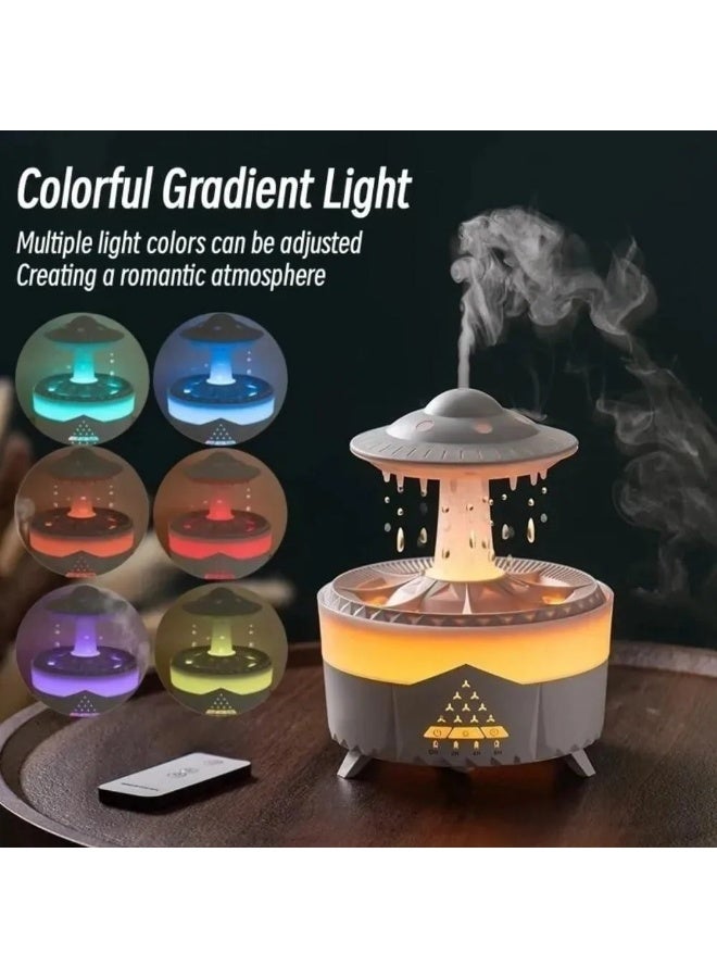 Denx UFO Raindrop Aroma Diffuser with Remote Control – 350ml Essential Oil Humidifier with Colorful Night Light, Raindrop Simulation & Auto Power-Off – Ultrasonic Aromatherapy Diffuser for Home & Office - Image 5
