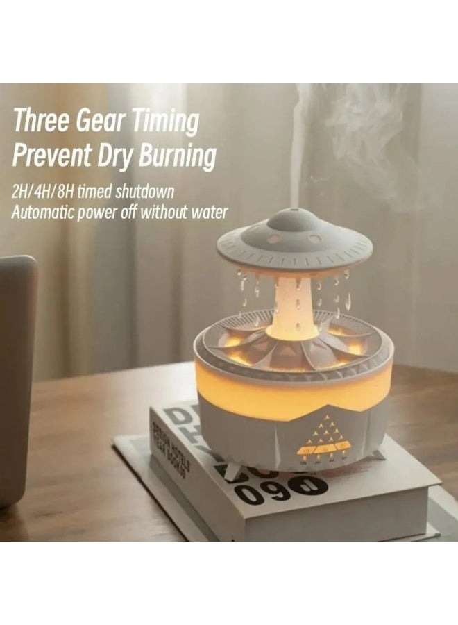 Denx UFO Raindrop Aroma Diffuser with Remote Control – 350ml Essential Oil Humidifier with Colorful Night Light, Raindrop Simulation & Auto Power-Off – Ultrasonic Aromatherapy Diffuser for Home & Office - Image 4