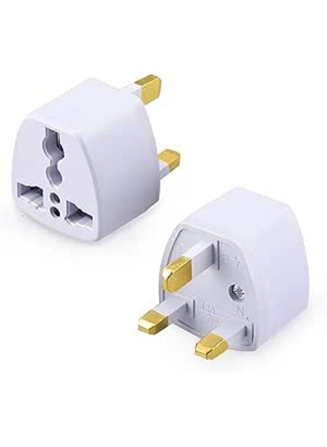 EasyLife 2 Pieces Universal Power Plug for UAE/KSA/UK/HK, 3 Pin Travel Adapter, Power Converter Socket for US/AU/JP/CN - Image 1