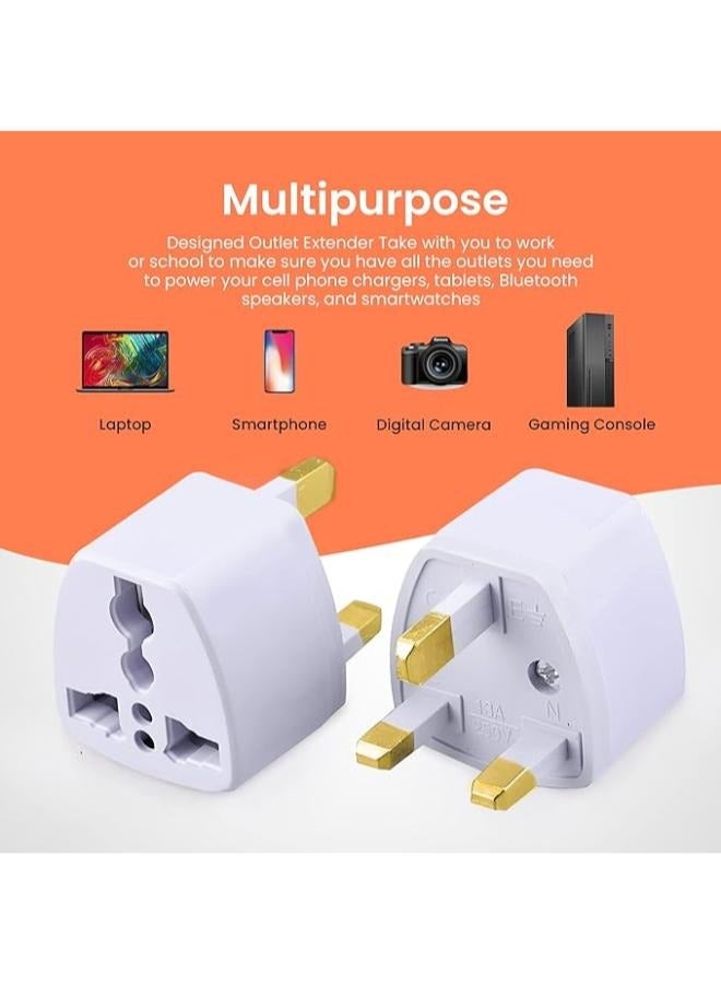 EasyLife 2 Pieces Universal Power Plug for UAE/KSA/UK/HK, 3 Pin Travel Adapter, Power Converter Socket for US/AU/JP/CN - Image 3
