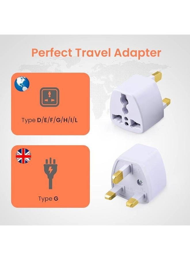 EasyLife 2 Pieces Universal Power Plug for UAE/KSA/UK/HK, 3 Pin Travel Adapter, Power Converter Socket for US/AU/JP/CN - Image 2