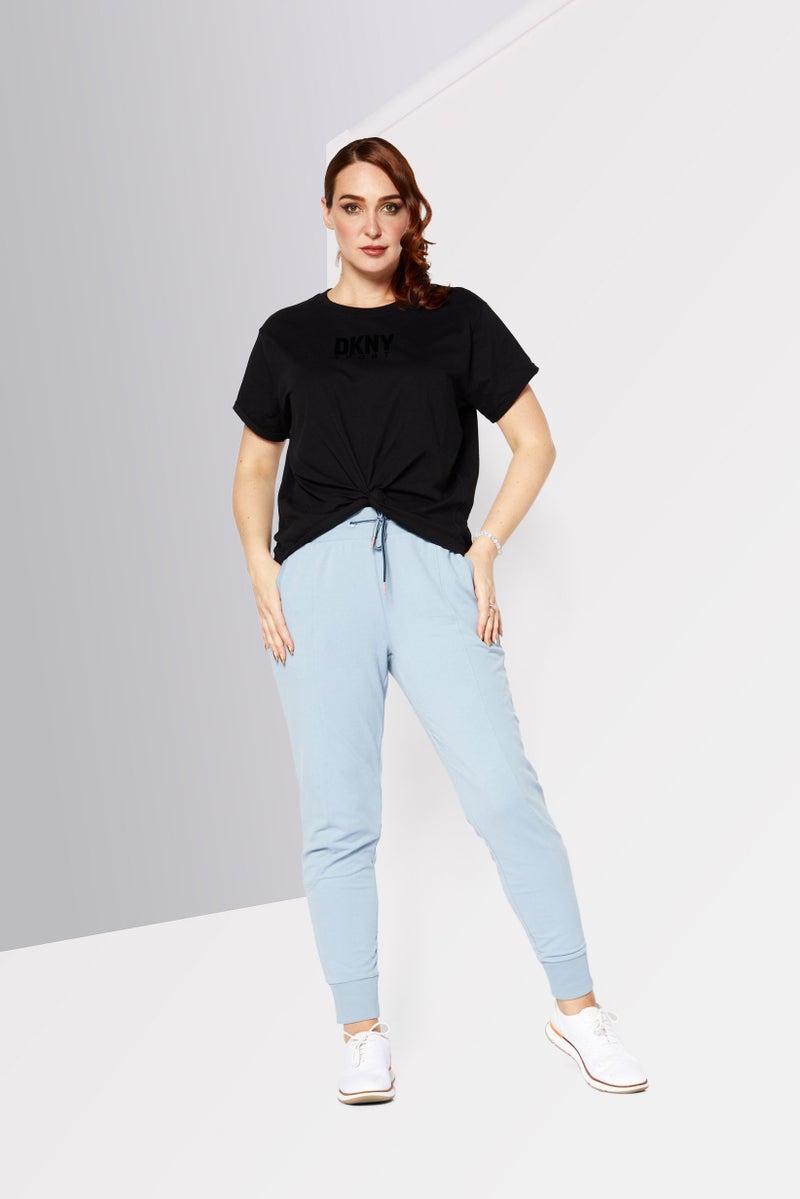 DKNY Women Sportswear Fit Short Sleeve Brand Logo Outdoor T-Shirt, Black - Image 2