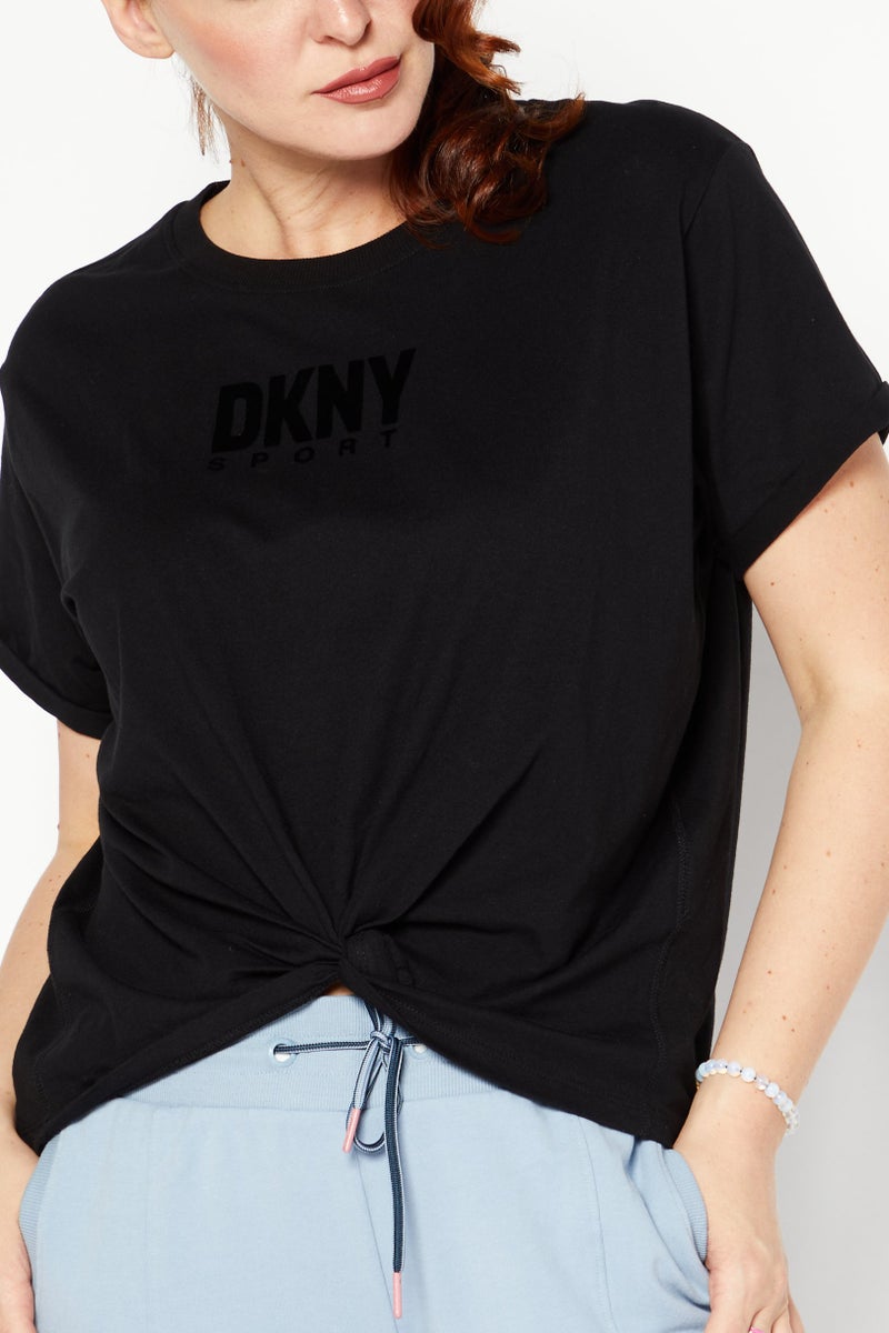 DKNY Women Sportswear Fit Short Sleeve Brand Logo Outdoor T-Shirt, Black - Image 4