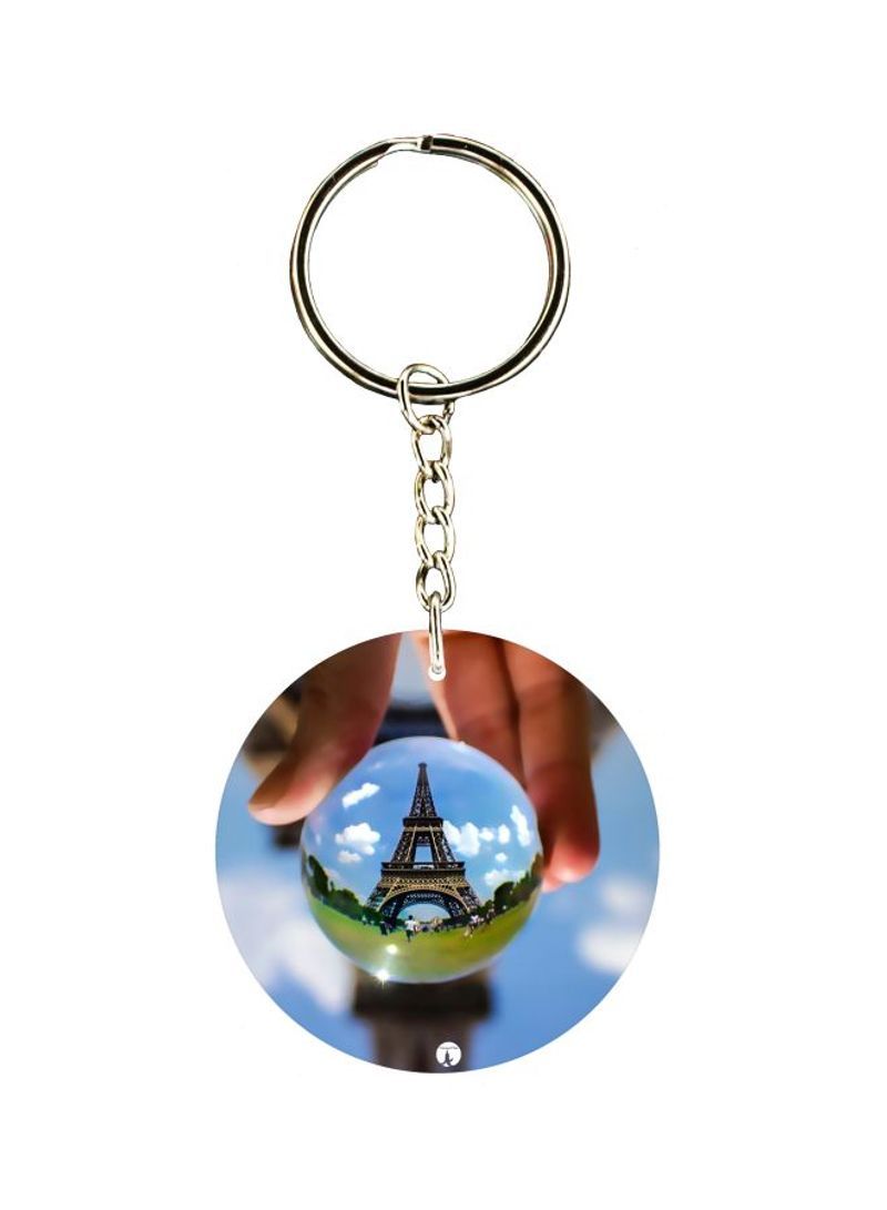 Eiffel Tower Printed Pocket Keychain