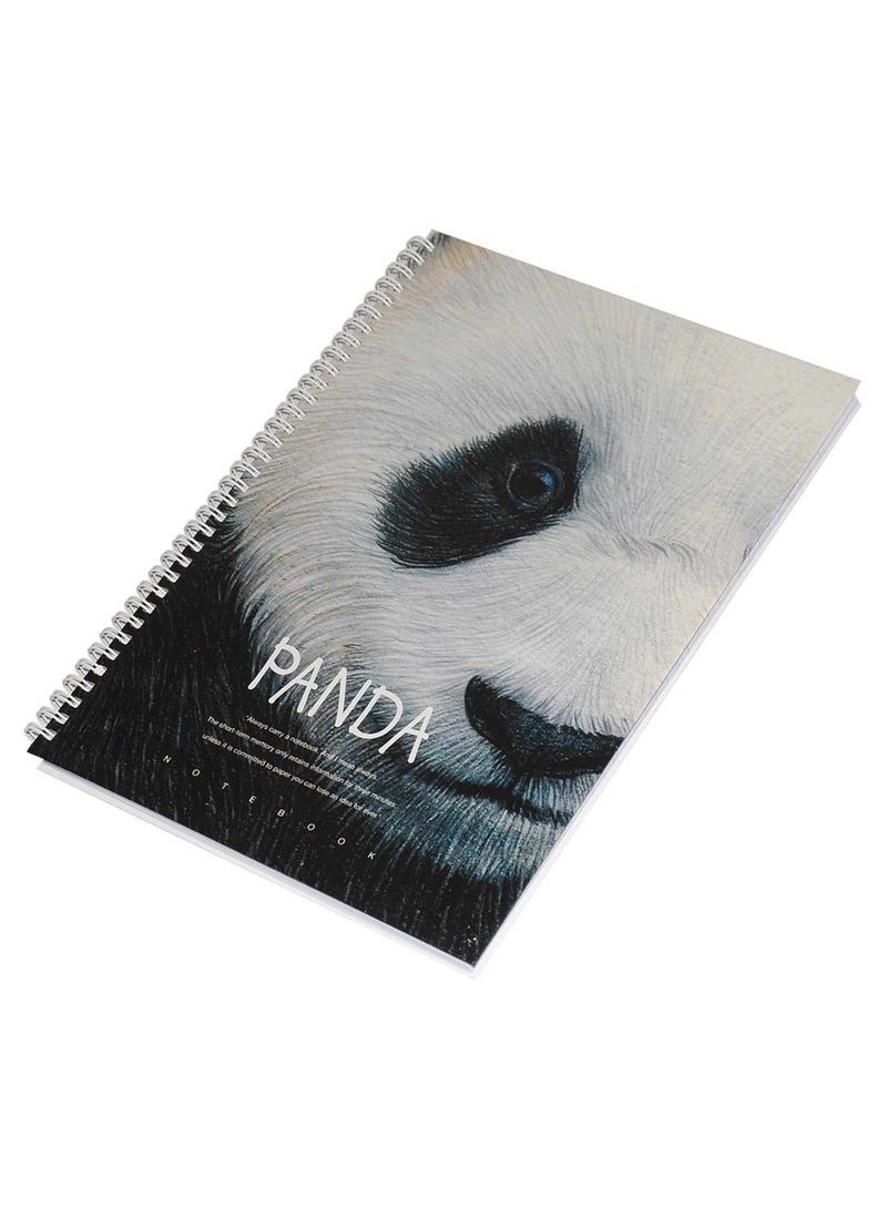 FIS 5 Pieces Spiral Hard Cover Notebook 96 Sheets A4 Panda Design - Image 3