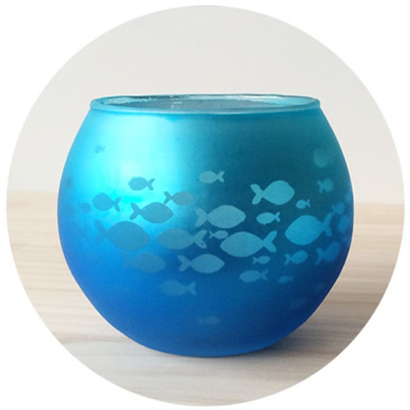 1 Pc Fish Pattern Candle Holder Fashion Glass Candlestick Tealight Holder Romantic Dinners Ornaments ( ) - Image 4
