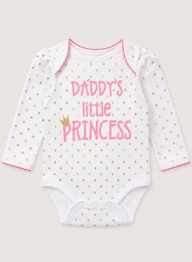 Mothers Choice Baby Girls Daddys Little Princess Bodysuit Set with Hat and Socks