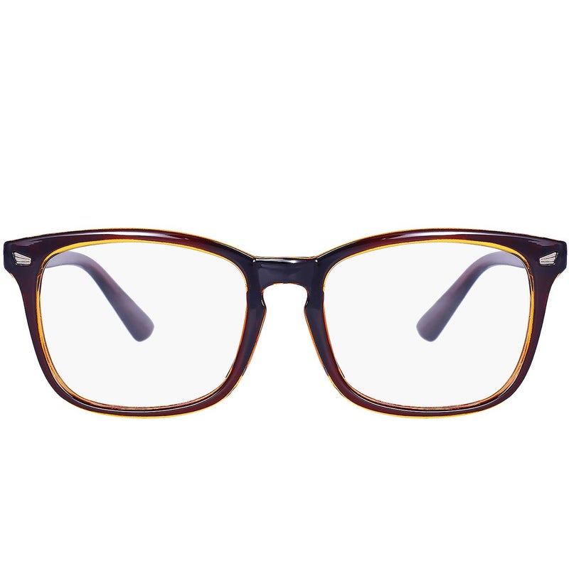 MAXJULI Blue Light Blocking GlassesComputer ReadingGamingTVPhones Glasses for Women MenBrown