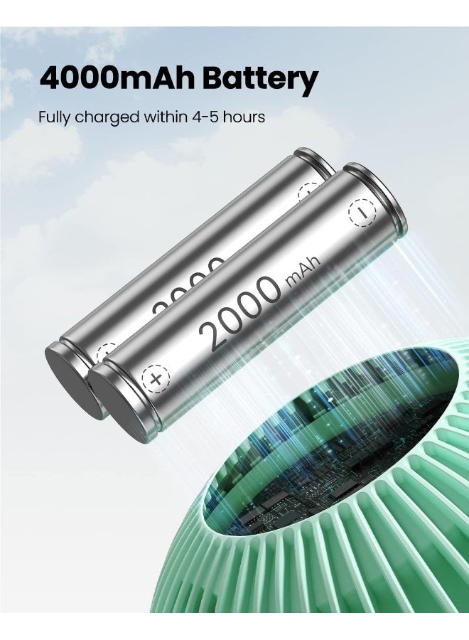 Gaiatop Oscillating Baby Stroller Fan, LED Night Light 4 Speeds Rechargeable 360Â° Rotate Clip On, Battery Operated Small Portable Cooling Fans for Car Seat Crib Treadmill Travel (Green) - Image 4