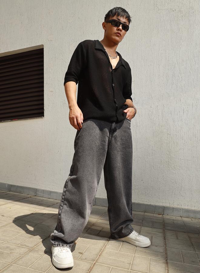 Hubberholme Baggy Mid Rise Jeans with Pockets - Image 5