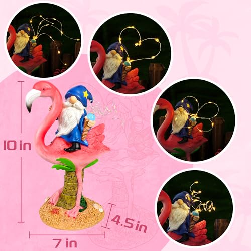Miggley Funny Flamingo Gnome Solar Garden Statue with LED Light - Outdoor Yard Lawn Patio Decor - Great Birthday Housewarming Gift for Women, Mom, Grandma - Image 2