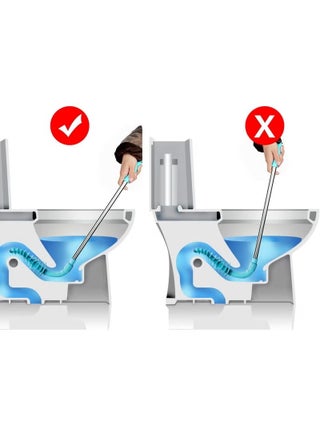Toilet Plunger, Piston Type Toilet Clog Remover, Flexible Rubber Head Stainless Steel Handle with Wall Hook Toilet Dredge Pipe for Clogged Syphon Toilet - view 5