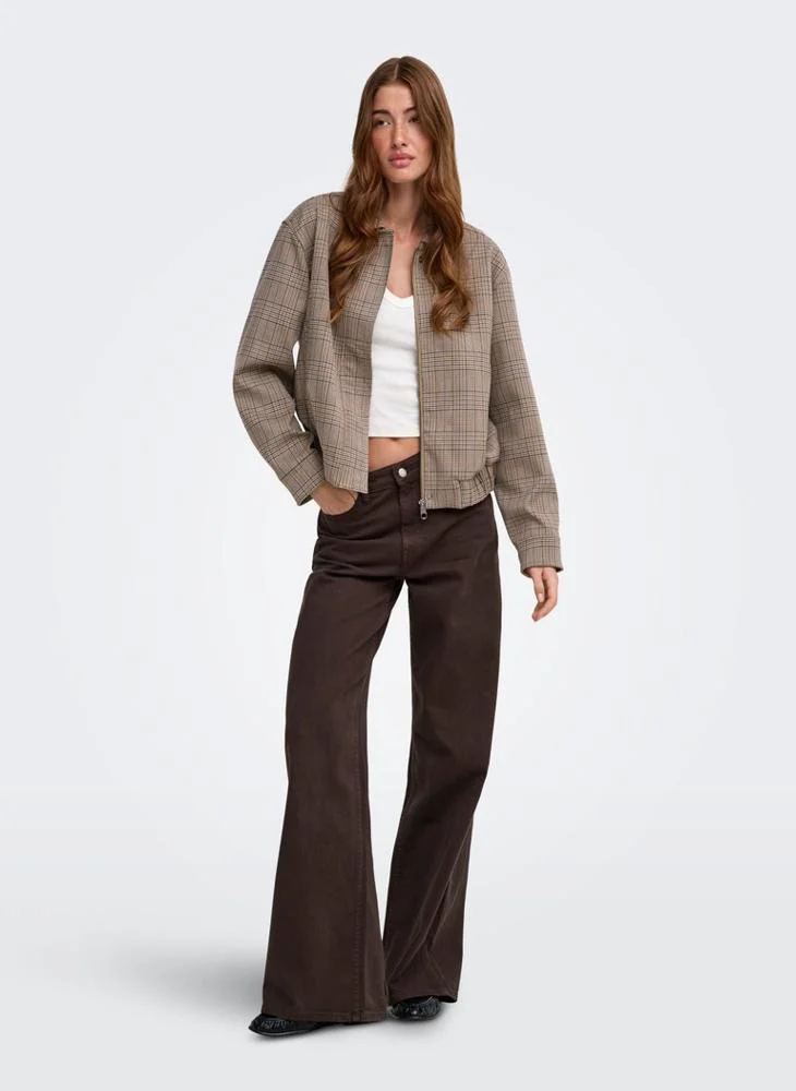 Only  Onlursula Check Bomber Jacket for Women | Best Price UAE