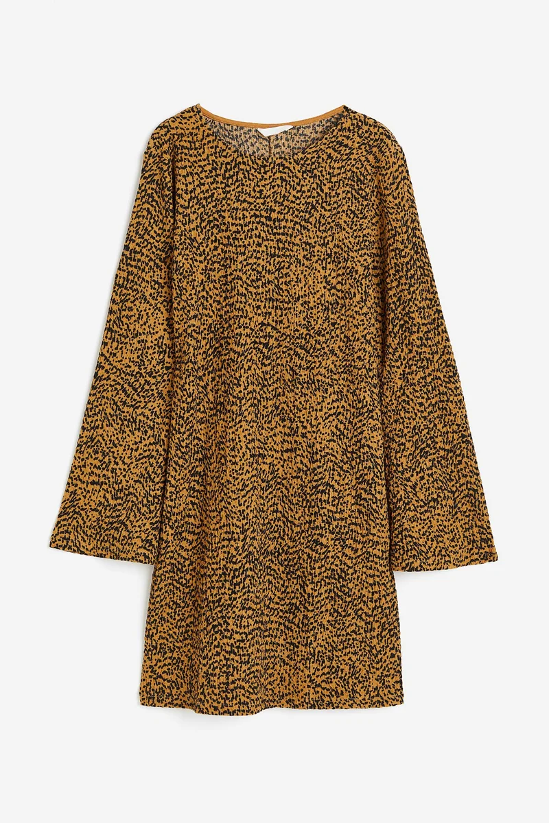اتش اند ام Printed Flared Sleeve Dress