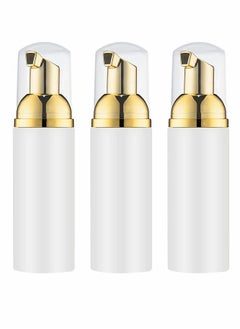 Foam Bottle, Refillable Containers, White Foam Pump Bottle Dispenser, Small Empty Foaming Soap, for Travel Size Handsoap, Lash Cleaner (60ml, 2oz, 3 Pack)