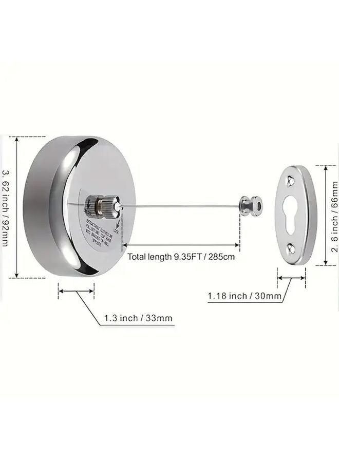 304 Stainless Steel Retractable Wall Mounted Clothesline 2 8m Adjustable Drying Rack - Image 4