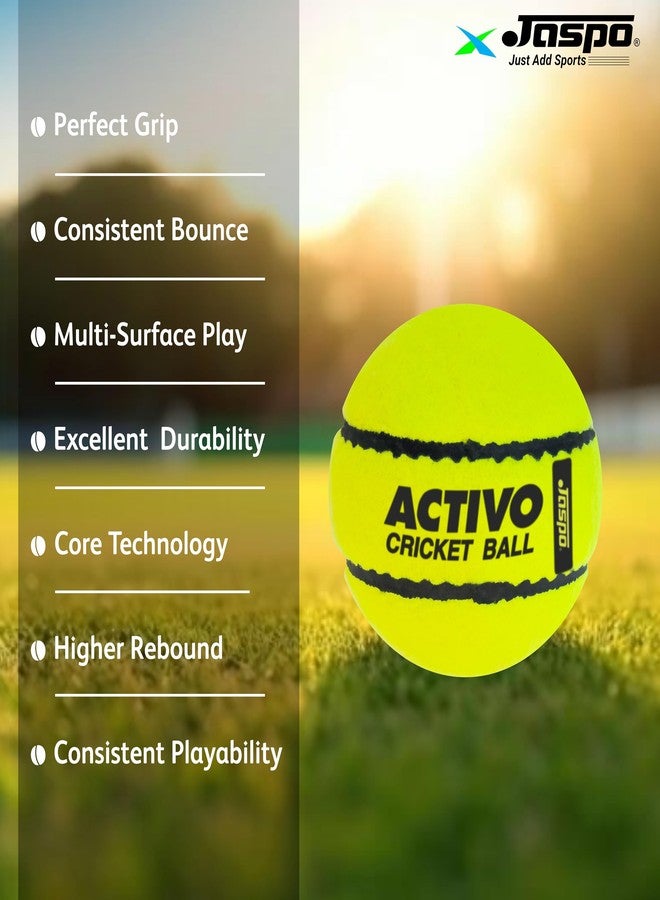 jaspo Rubber,Wool Felt Activo Super Cricket Tennis Ball Light Weight 80 To 85 Grams,High Bounce,Durable,Developed With Innovative Technique,Unique Design,Match Quality,66 Mm Diameter(Pack Of 3,Green) - Image 4
