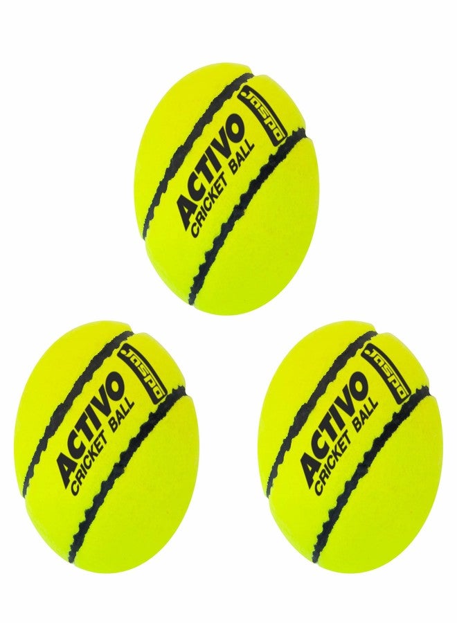 jaspo Rubber,Wool Felt Activo Super Cricket Tennis Ball Light Weight 80 To 85 Grams,High Bounce,Durable,Developed With Innovative Technique,Unique Design,Match Quality,66 Mm Diameter(Pack Of 3,Green) - Image 2