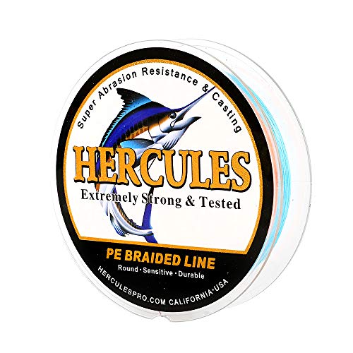 HERCULES Super Cast 300M 328 Yards Braided Fishing Line 30 LB Test for Saltwater Freshwater PE Braid Fish Lines Superline 8 Strands MultiColor 30LB 136KG 028MM - Image 1