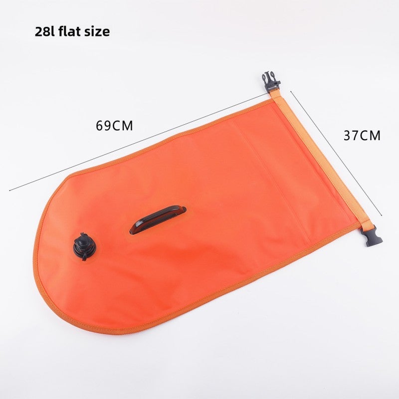 Swimming Float: Orange Thick Nylon PVC - Quick Easy Inflation, Spacious Storage Capacity Swimming Aid for Water Sports and Aquatic Activities - Image 4