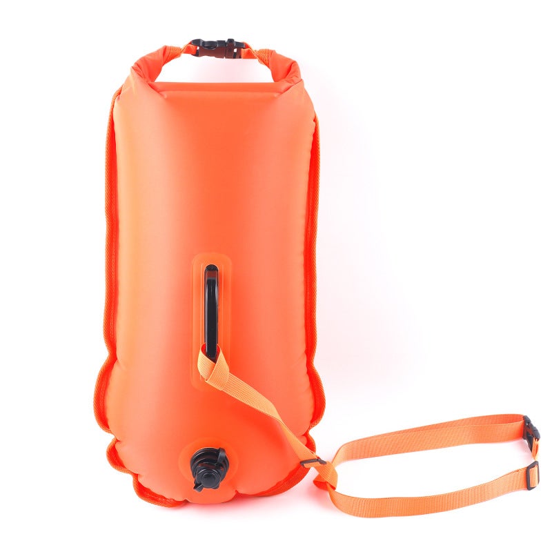 Swimming Float: Orange Thick Nylon PVC - Quick Easy Inflation, Spacious Storage Capacity Swimming Aid for Water Sports and Aquatic Activities - Image 1