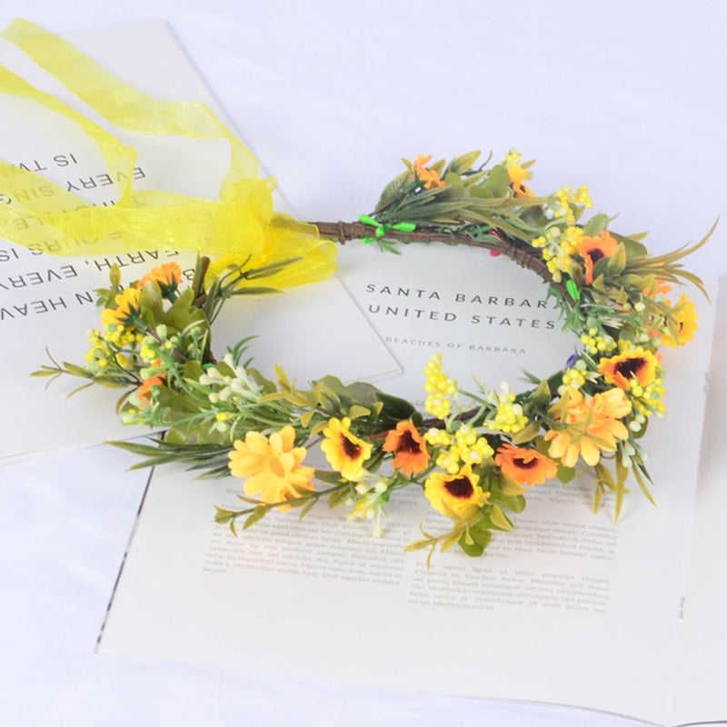 2 pcs Garland Hair Accessory Performance Headband for Children (Yellow) - Image 5