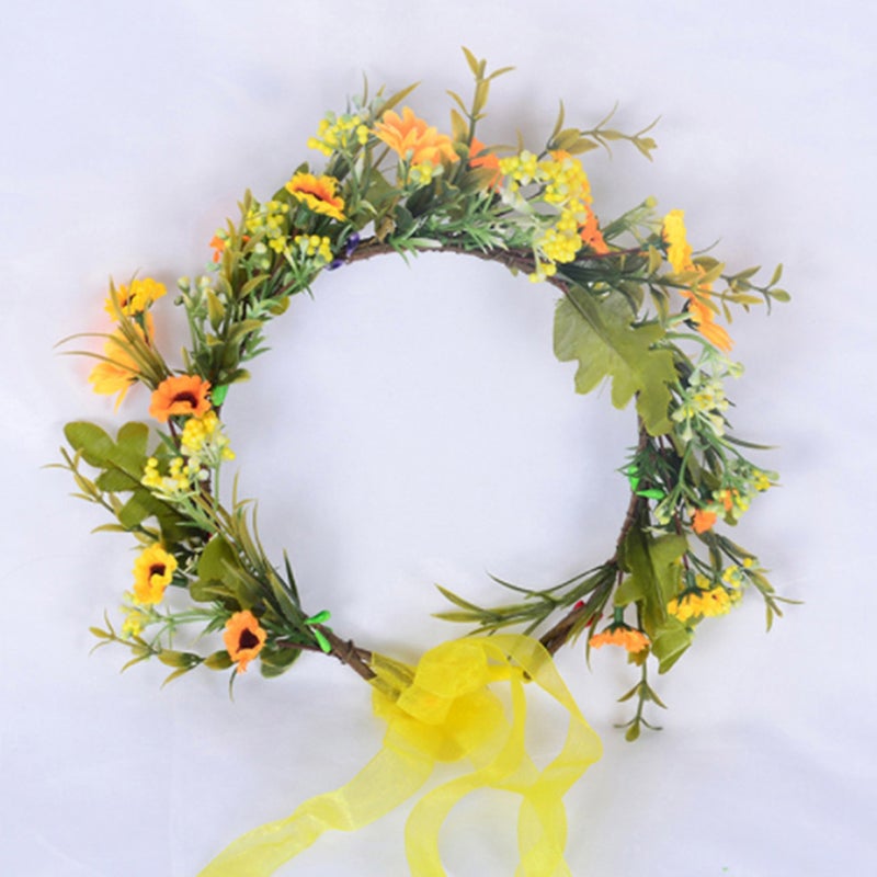 2 pcs Garland Hair Accessory Performance Headband for Children (Yellow) - Image 4