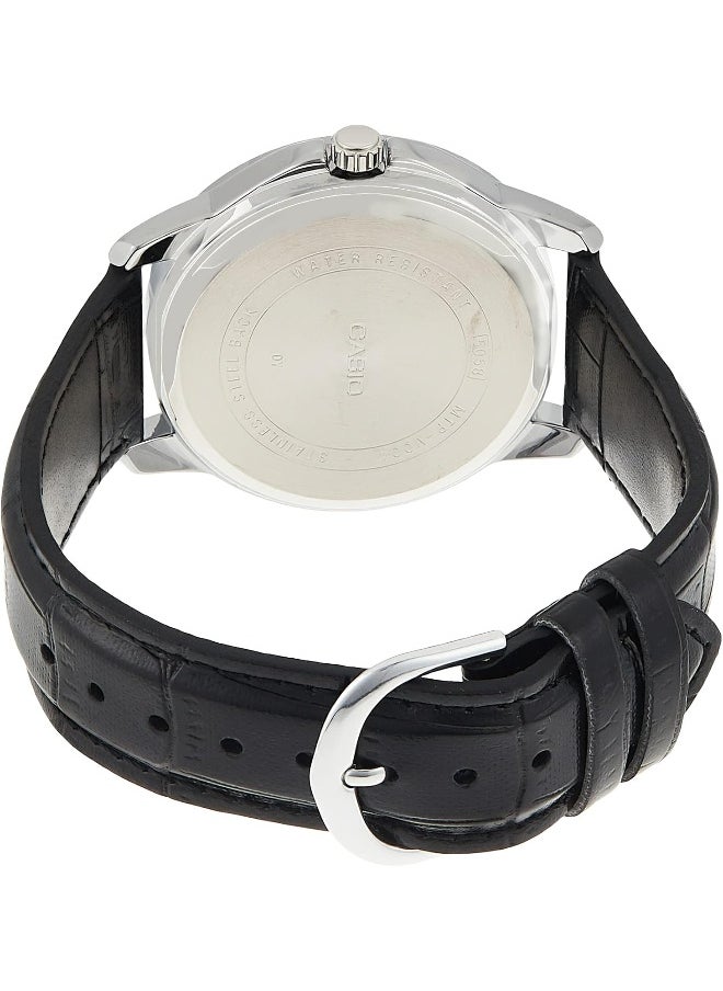 CASIO Men's Analog Display Watch With Black Leather Strap - MTP-V004L-1AUDF  - Image 2