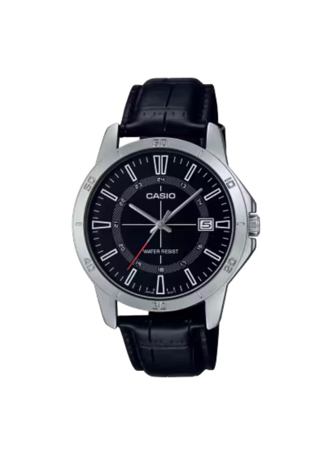 CASIO Men's Analog Display Watch With Black Leather Strap - MTP-V004L-1AUDF  - Image 1