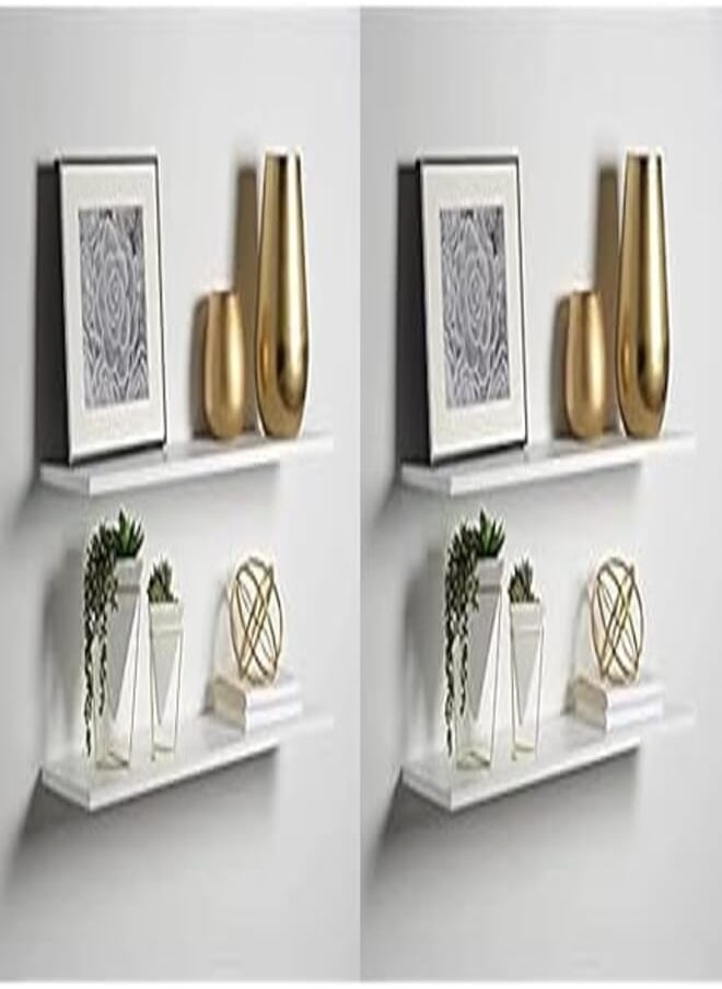 Home Gallery Home gallery floating shelf white 120x20 H00355 + Home gallery floating shelf white 100x20 H00354 