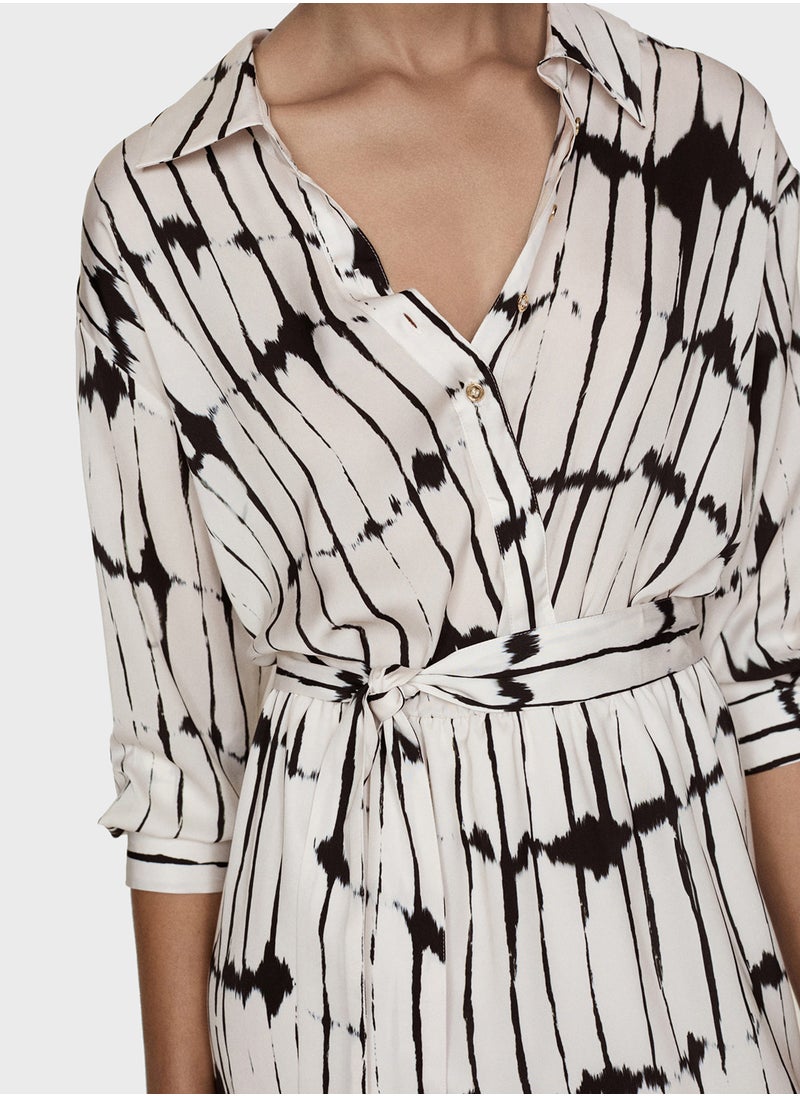MANGO - Printed Shirt Dress - Image 1