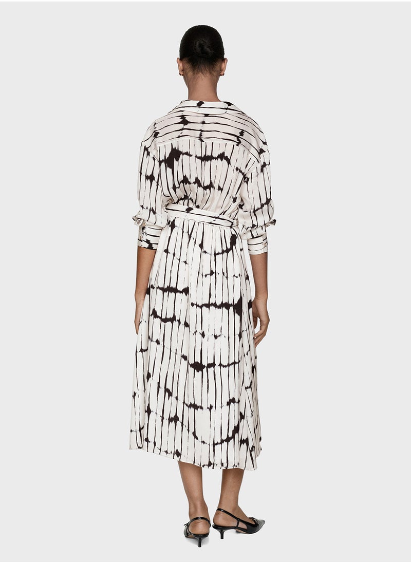 MANGO - Printed Shirt Dress - Image 1